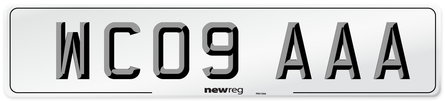 WC09 AAA Number Plate from New Reg